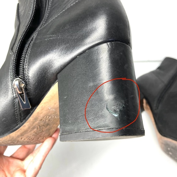 Via Spiga Black Leather Upper Ankle Boots Heeled 2.5" Size 8.5 Zip Closure - Picture 10 of 16